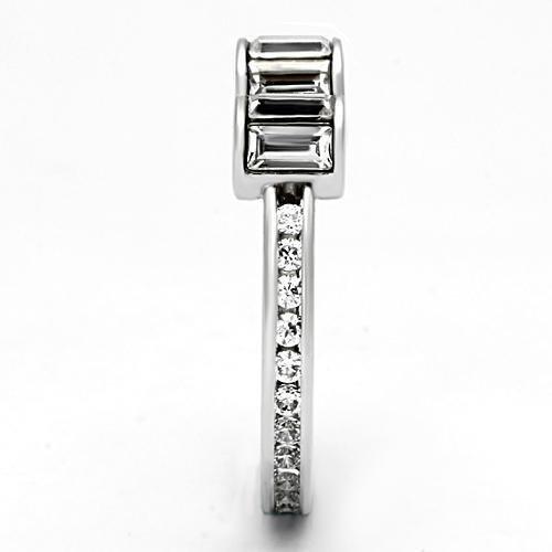 3W526 - Rhodium Brass Ring with Top Grade Crystal in Clear