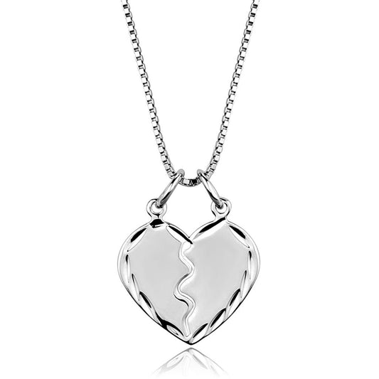 3W842 - Rhodium Brass Chain Pendant with No Stone