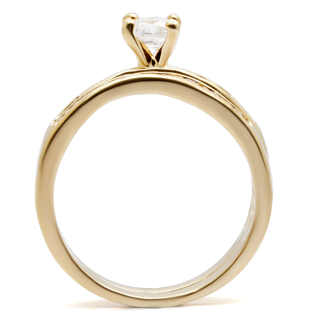 S44610 - High-Polished 925 Sterling Silver Ring with AAA Grade CZ in Clear