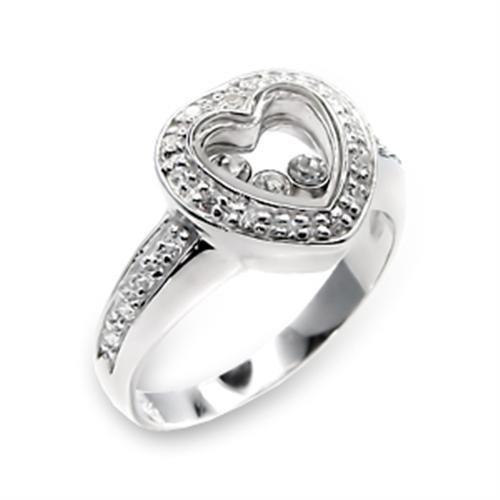 6X217 - High-Polished 925 Sterling Silver Ring with AAA Grade CZ in Clear