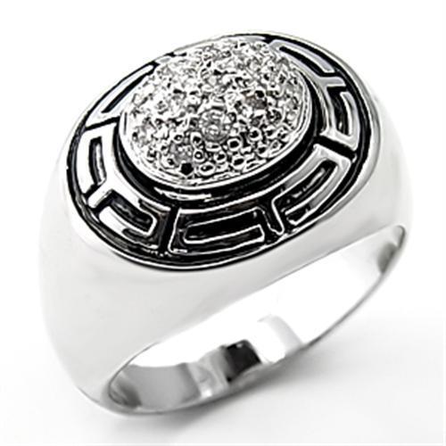 7X231 - Rhodium 925 Sterling Silver Ring with AAA Grade CZ in Clear