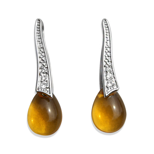 LOAS1377 - Rhodium Plating 925 Sterling Silver Earrings with AAA Grade CZ in Clear