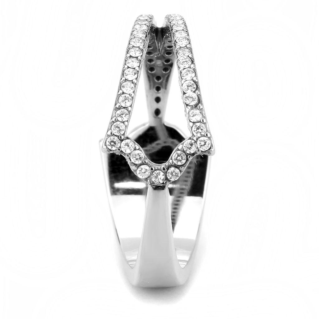DA310 - No Plating Stainless Steel Ring with AAA Grade CZ in Clear