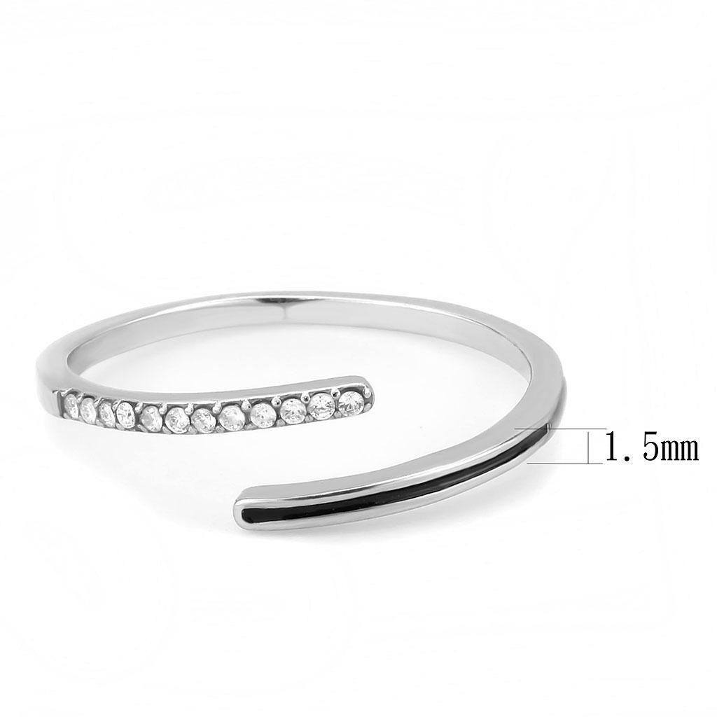 DA312 - No Plating Stainless Steel Ring with Epoxy in Jet