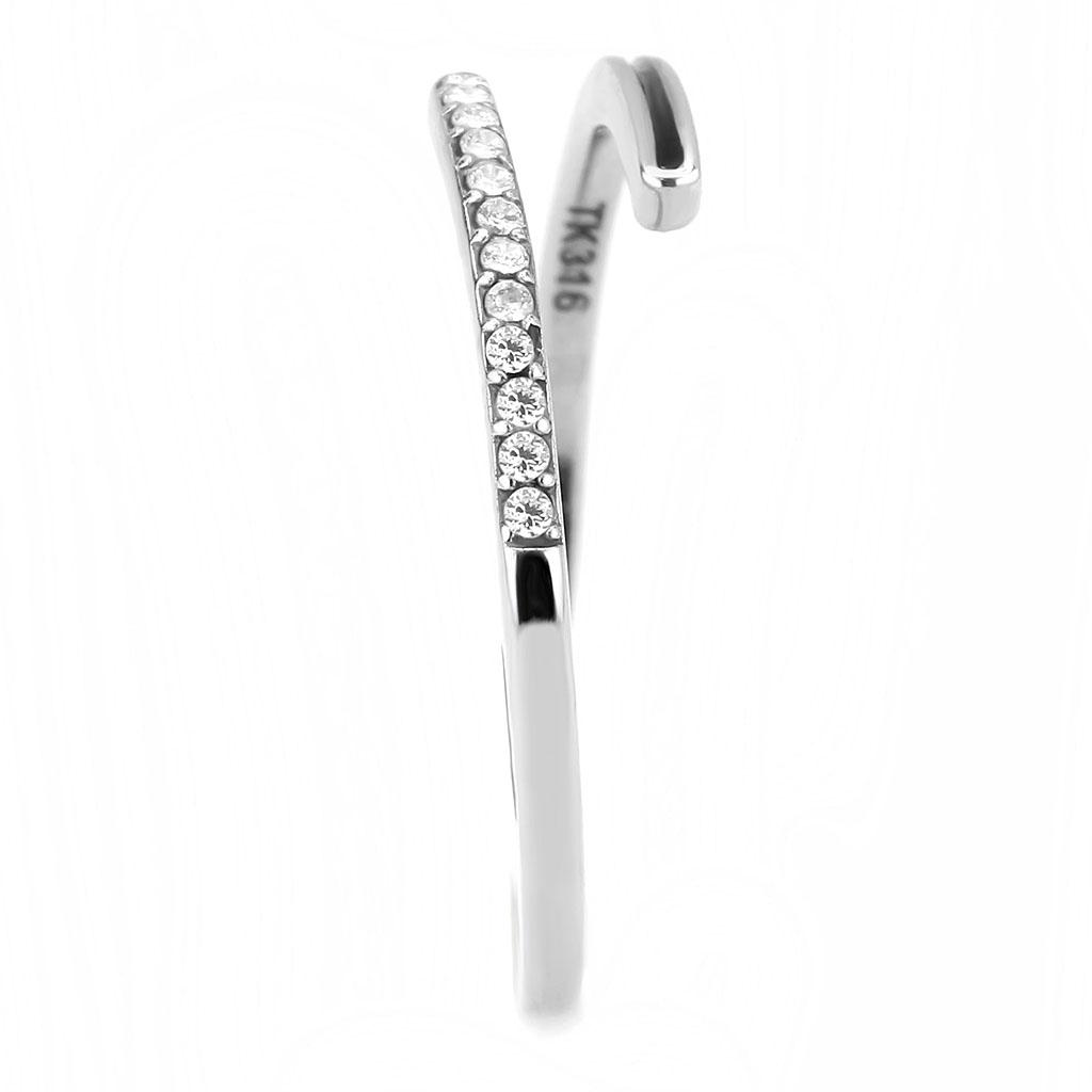 DA312 - No Plating Stainless Steel Ring with Epoxy in Jet