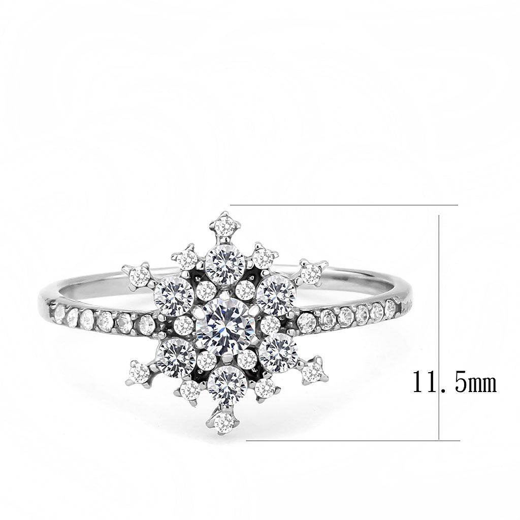 DA317 - No Plating Stainless Steel Ring with AAA Grade CZ in Clear