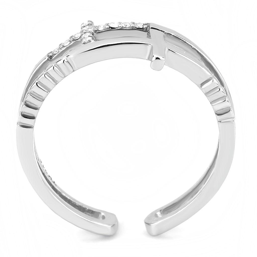 DA319 - No Plating Stainless Steel Ring with AAA Grade CZ in Clear