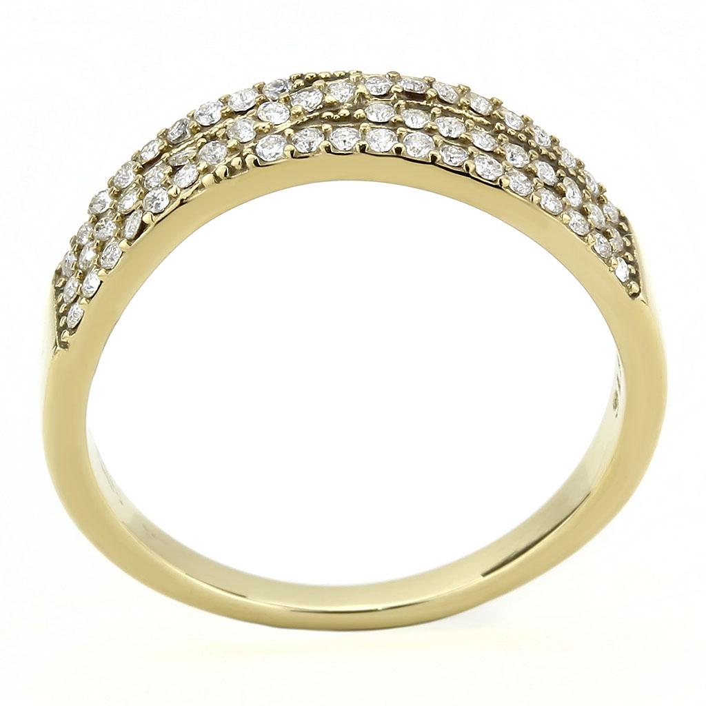 DA321 - IP Gold(Ion Plating) Stainless Steel Ring with AAA Grade CZ in Clear