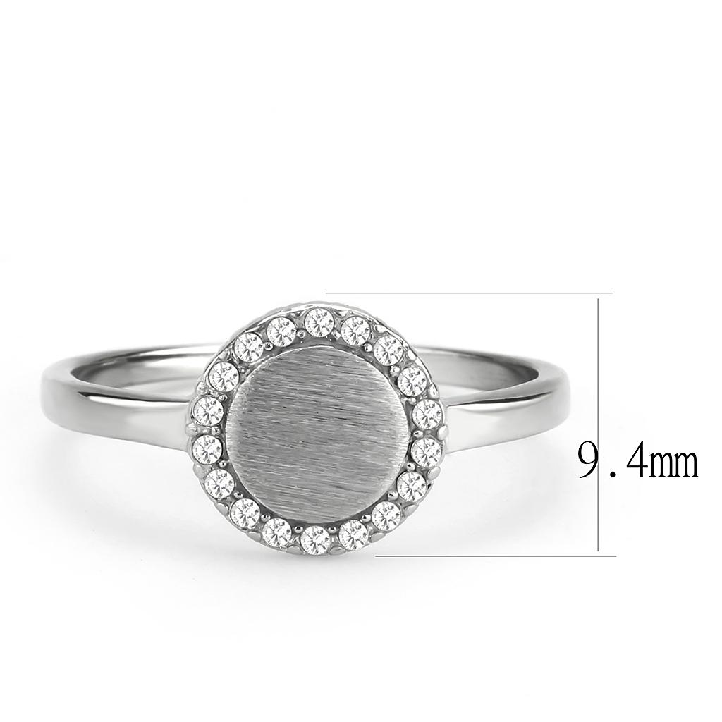 DA340 - No Plating Stainless Steel Ring with AAA Grade CZ in Clear