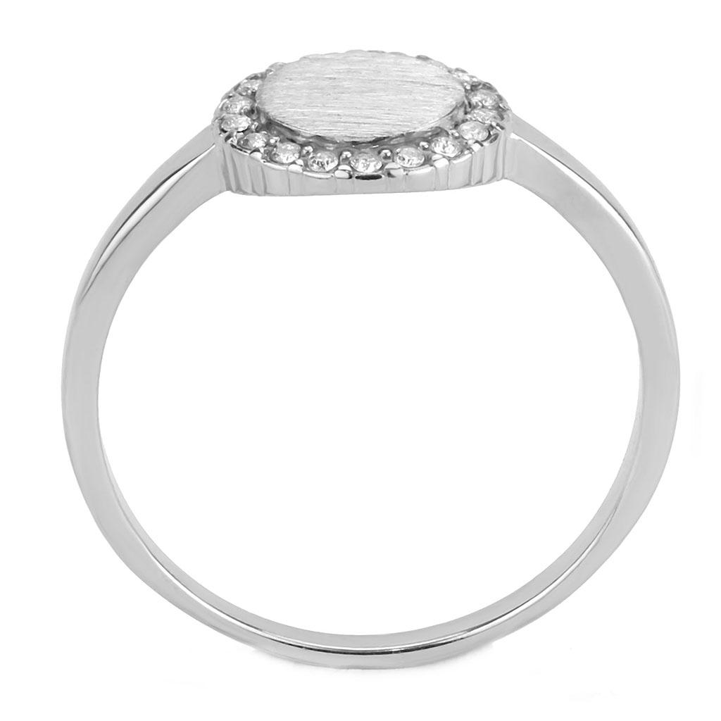 DA340 - No Plating Stainless Steel Ring with AAA Grade CZ in Clear
