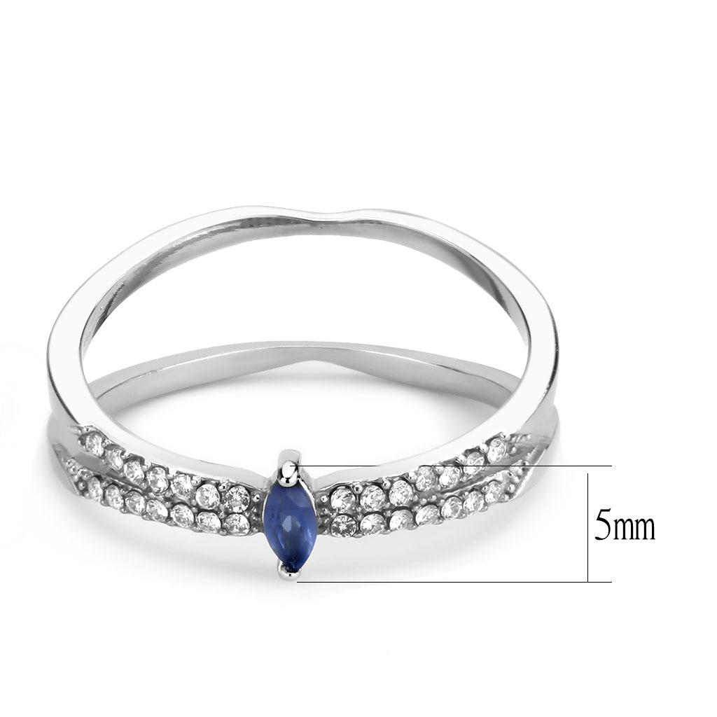 DA383 - High polished (no plating) Stainless Steel Ring with Synthetic in Montana