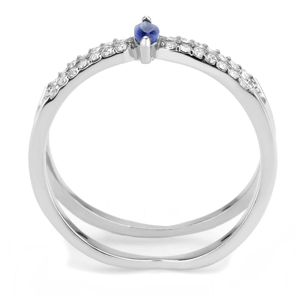 DA383 - High polished (no plating) Stainless Steel Ring with Synthetic in Montana