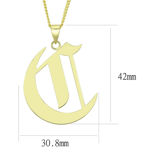 LO228 - Gold Brass Chain Pendant with No Stone