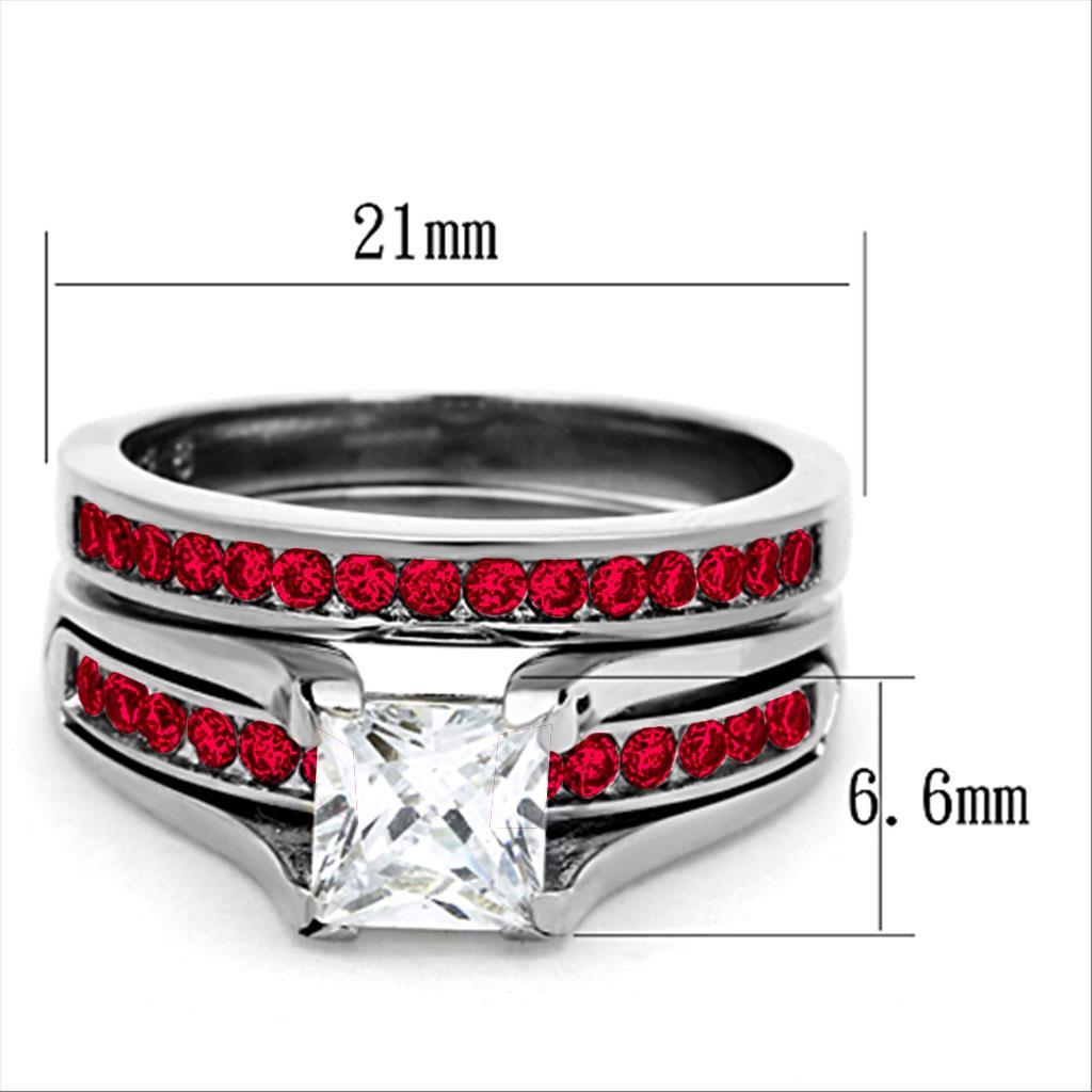 LOA1362 - High polished (no plating) Stainless Steel Ring with AAA Grade CZ in Multi Color