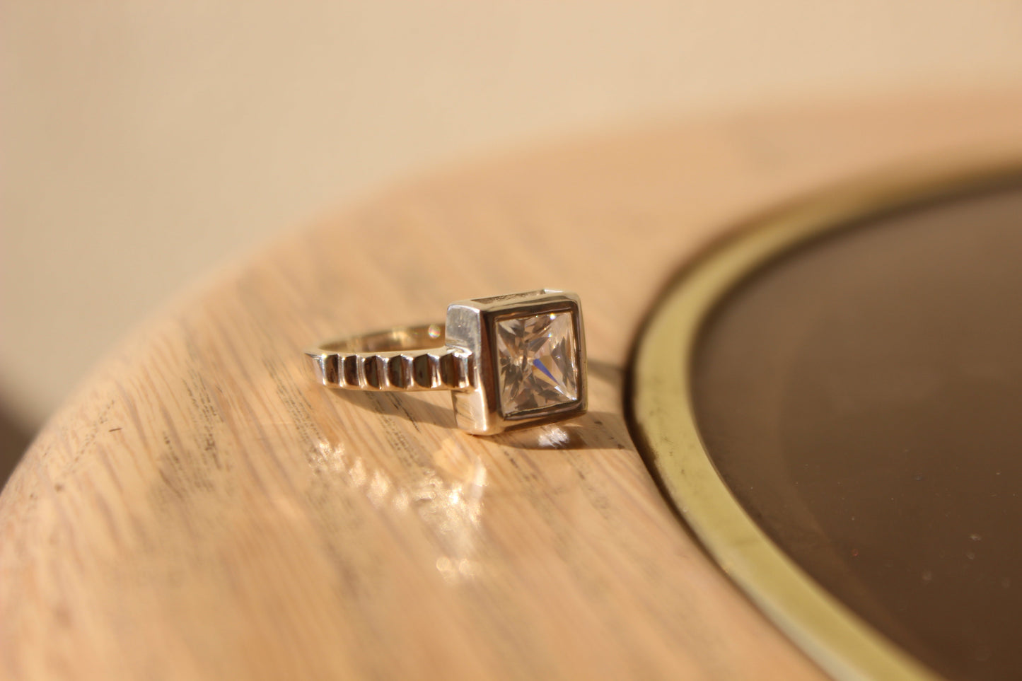 LOAS1387 - Rhodium 925 Sterling Silver Ring with AAA Grade CZ in Clear