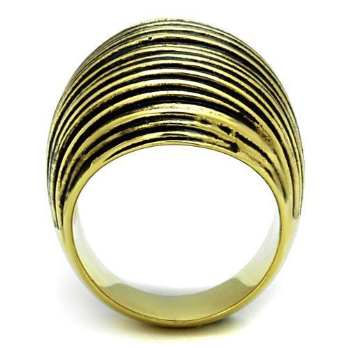 TK1711 - IP Gold(Ion Plating) Stainless Steel Ring with Epoxy in Jet