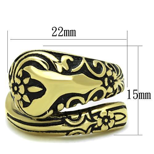 TK1713 - IP Gold(Ion Plating) Stainless Steel Ring with Epoxy in Jet