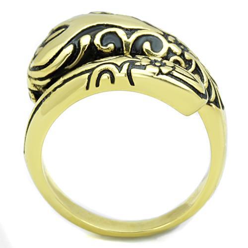 TK1713 - IP Gold(Ion Plating) Stainless Steel Ring with Epoxy in Jet