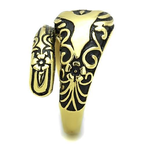TK1713 - IP Gold(Ion Plating) Stainless Steel Ring with Epoxy in Jet