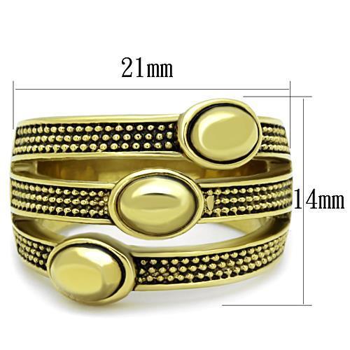 TK1718 - IP Gold(Ion Plating) Stainless Steel Ring with Epoxy in Jet