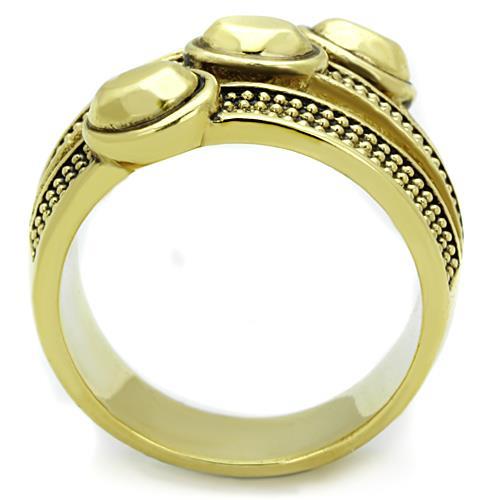 TK1718 - IP Gold(Ion Plating) Stainless Steel Ring with Epoxy in Jet