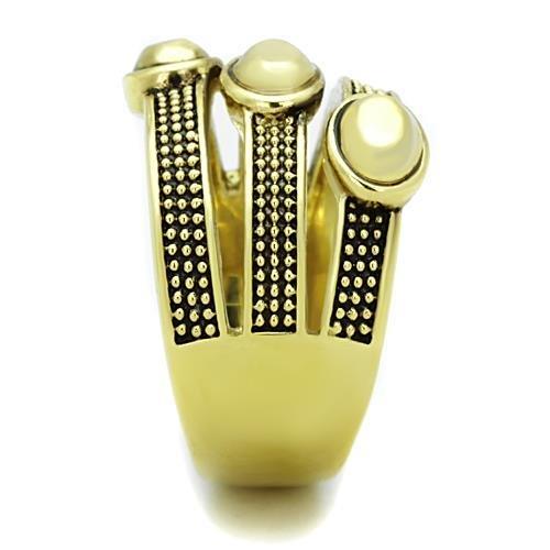 TK1718 - IP Gold(Ion Plating) Stainless Steel Ring with Epoxy in Jet