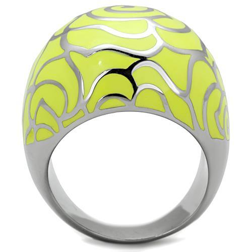 TK1740 - High polished (no plating) Stainless Steel Ring with Epoxy in Citrine Yellow