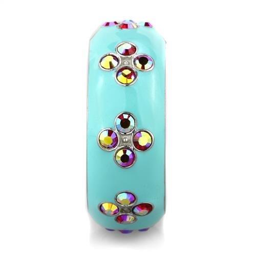 TK1768 - High polished (no plating) Stainless Steel Ring with Top Grade Crystal in Light Rose
