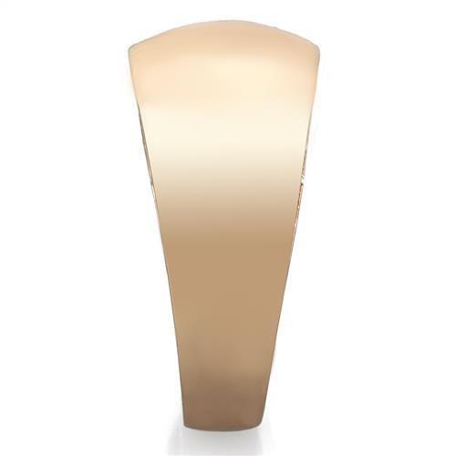 TK1798 - IP Rose Gold(Ion Plating) Stainless Steel Ring with Top Grade Crystal in Clear