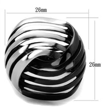 TK1843 - Two-Tone IP Black (Ion Plating) Stainless Steel Ring with No Stone