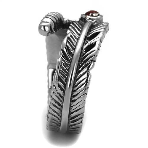 TK1967 - High polished (no plating) Stainless Steel Ring with Top Grade Crystal in Siam