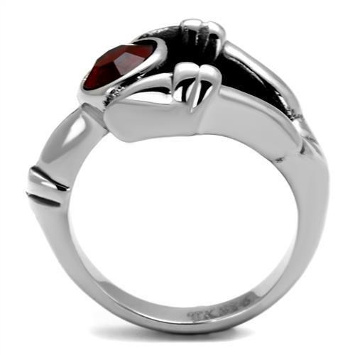 TK1970 - High polished (no plating) Stainless Steel Ring with Top Grade Crystal in Siam