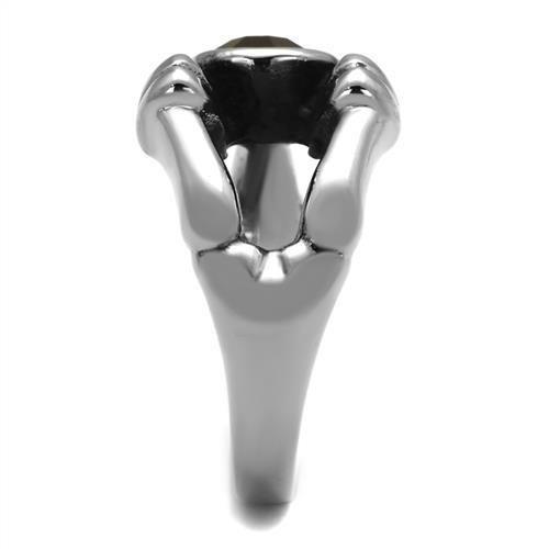TK1970 - High polished (no plating) Stainless Steel Ring with Top Grade Crystal in Siam