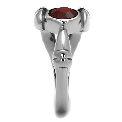 TK1970 - High polished (no plating) Stainless Steel Ring with Top Grade Crystal in Siam