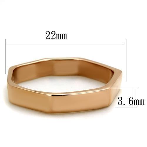 TK2030 - IP Rose Gold(Ion Plating) Stainless Steel Ring with Top Grade Crystal in Clear
