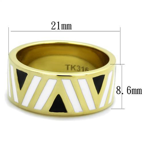TK2037 - IP Gold(Ion Plating) Stainless Steel Ring with Epoxy in Multi Color