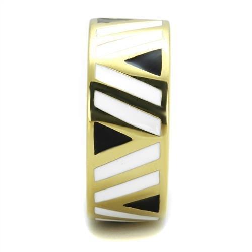 TK2037 - IP Gold(Ion Plating) Stainless Steel Ring with Epoxy in Multi Color
