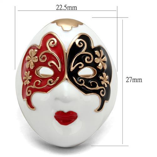 TK2142 - IP Rose Gold(Ion Plating) Stainless Steel Ring with Epoxy in Multi Color