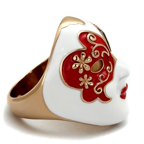 TK2142 - IP Rose Gold(Ion Plating) Stainless Steel Ring with Epoxy in Multi Color