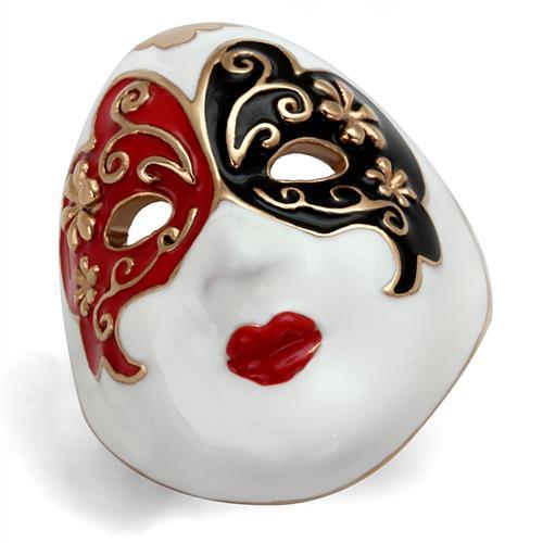 TK2142 - IP Rose Gold(Ion Plating) Stainless Steel Ring with Epoxy in Multi Color