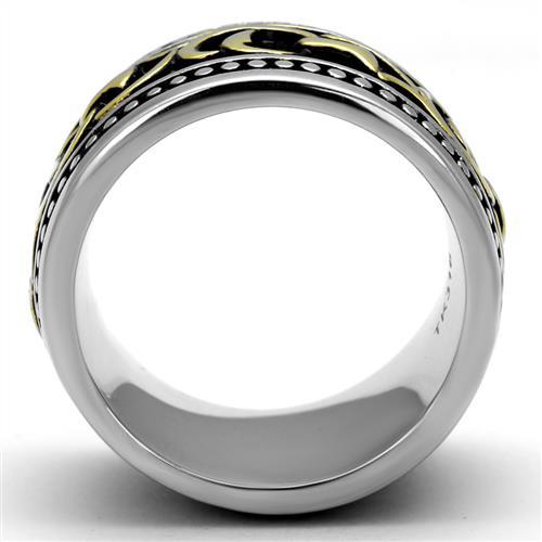 TK2234 - Two-Tone IP Gold (Ion Plating) Stainless Steel Ring with Epoxy in Jet