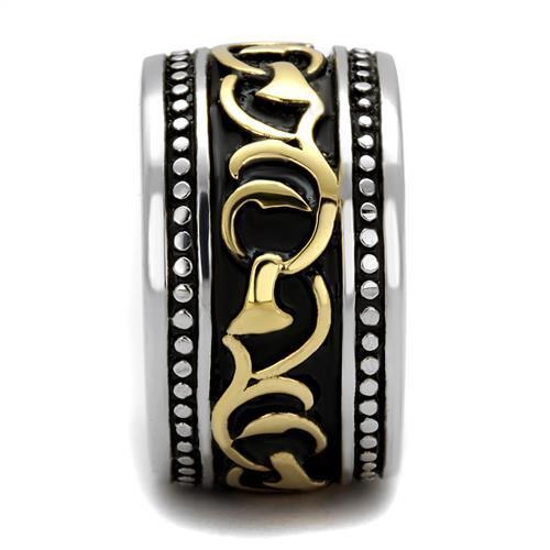 TK2234 - Two-Tone IP Gold (Ion Plating) Stainless Steel Ring with Epoxy in Jet