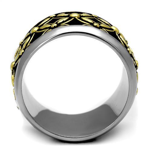 TK2237 - Two-Tone IP Gold (Ion Plating) Stainless Steel Ring with Epoxy in Jet