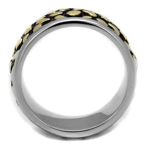 TK2238 - Two-Tone IP Gold (Ion Plating) Stainless Steel Ring with Epoxy in Jet