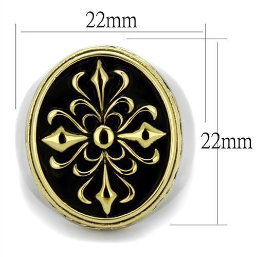 TK2241 - Two-Tone IP Gold (Ion Plating) Stainless Steel Ring with Epoxy in Jet