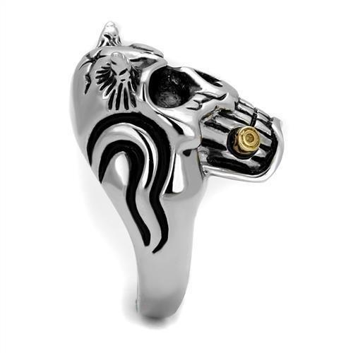 TK2244 - Two-Tone IP Gold (Ion Plating) Stainless Steel Ring with Top Grade Crystal in Siam