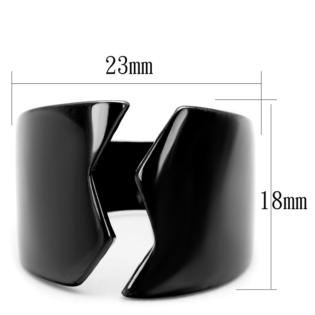 TK2268 - IP Light Black (IP Gun) Stainless Steel Ring with No Stone
