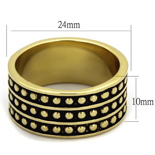 TK2312 - IP Gold(Ion Plating) Stainless Steel Ring with Epoxy in Jet