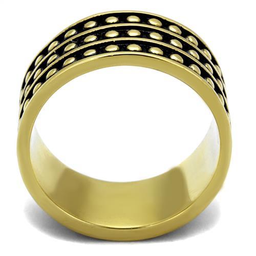 TK2312 - IP Gold(Ion Plating) Stainless Steel Ring with Epoxy in Jet