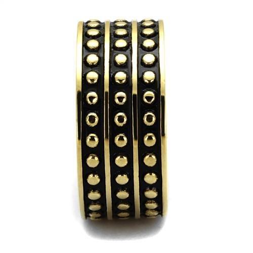 TK2312 - IP Gold(Ion Plating) Stainless Steel Ring with Epoxy in Jet